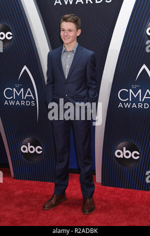 Nashville, Tennessee, USA. 14Th Nov, 2018. Carson Peters lors d'arrivées de la Country Music Association Awards 2018. Crédit : Laura Farr/ZUMA/Alamy Fil Live News Banque D'Images