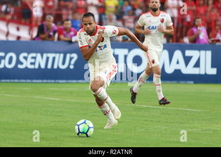 Recife, Brésil. 18 Nov, 2018. PE - Recife - 18/11/2018 - Brasileiro UN 2018, Sport Recife x Flamengo - Jogo entre le Sport Recife x Flamengo, pelo Campeonato Brasileiro de futebol, pas de l'Estadio da Ilha do Retiro, Neste domingo (18) Foto : Anderson Freire/AGIF : Crédit AGIF/Alamy Live News Banque D'Images