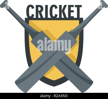 Traversée de Cricket bats logo. Télévision illustration de traversée de cricket bats logo vector pour la conception web isolé sur fond blanc Illustration de Vecteur