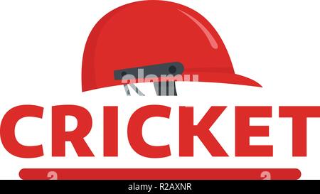 Casque de cricket rouge logo. Télévision illustration de casque de cricket rouge logo vector pour la conception web isolé sur fond blanc Illustration de Vecteur