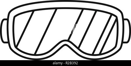 Icône lunettes de ski. Contours illustration de lunettes de ski icône vecteur pour la conception web isolé sur fond blanc Illustration de Vecteur