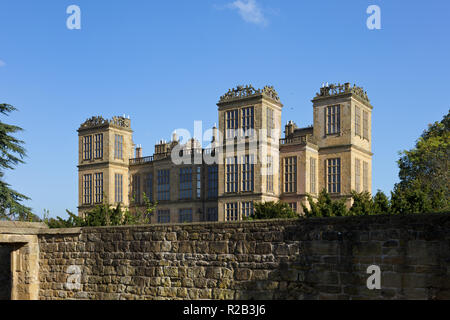 Hardwick Hall, Elizabethan house dans le Derbyshire, Angleterre Banque D'Images