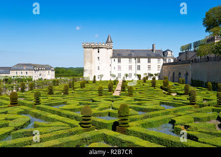 Jardins du Château de Villandry, vallée de la Loire, France Banque D'Images