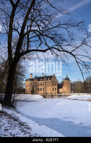 Ruurlo castle dans un paysage hivernal Banque D'Images