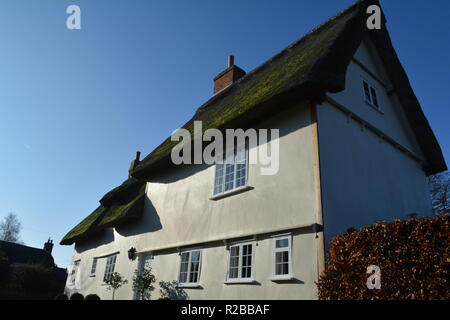Barnham Suffolk country village en novembre sur le 100 anniversaire de la fin de la première guerre mondiale thatched house Banque D'Images