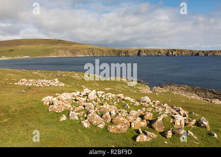 Paysage, Ness d'Hagmark, Unst, Shetland, UK Banque D'Images