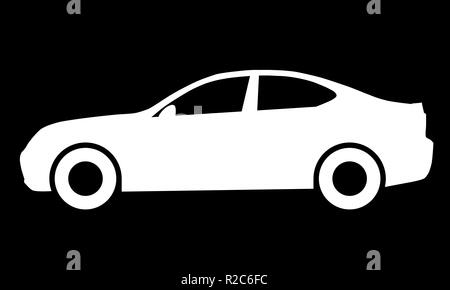 Icône Symbole voiture - blanc, 2d, isolé - vector illustration Illustration de Vecteur