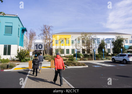 Décembre 27, 2017 Menlo Park / CA / USA - des immeubles de bureaux Facebook situé dans le campus principal de l'entreprise dans la Silicon Valley Banque D'Images