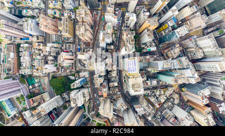 Vue aérienne de Central, Hong Kong Banque D'Images