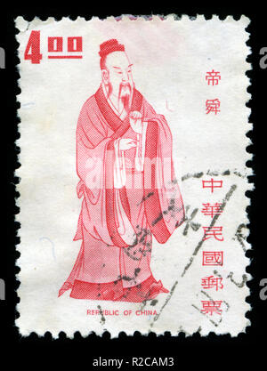 Timbre cachet de Taïwan dans la culture chinoise Heroes série émise en 1972 Banque D'Images