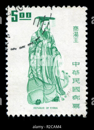 Timbre cachet de Taïwan dans la culture chinoise Heroes série émise en 1972 Banque D'Images