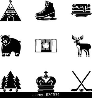 Étendue icons set, le style simple Illustration de Vecteur