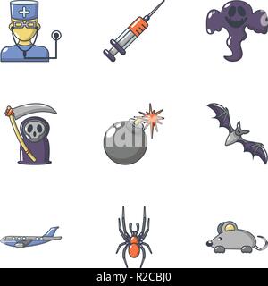 Business icons set mortel, cartoon style Illustration de Vecteur