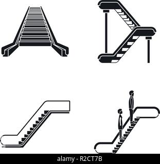 Ascenseur Escalator icons set. Illustration simple de 4 tuk rickshaw Thaïlande vector icons for web Illustration de Vecteur