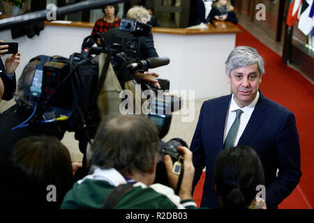 Bruxelles, Belgique. 19 novembre 2018. Président de l'Eurogroupe Mario Centenoattends une réunion des ministres des finances de l'Eurogroupe au siège de l'UE. Alexandros Michailidis/Alamy Live News Banque D'Images