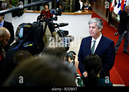 Bruxelles, Belgique. 19 novembre 2018. Président de l'Eurogroupe Mario Centenoattends une réunion des ministres des finances de l'Eurogroupe au siège de l'UE. Alexandros Michailidis/Alamy Live News Banque D'Images