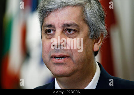 Bruxelles, Belgique. 19 novembre 2018. Président de l'Eurogroupe Mario Centenoattends une réunion des ministres des finances de l'Eurogroupe au siège de l'UE. Alexandros Michailidis/Alamy Live News Banque D'Images