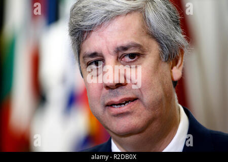 Bruxelles, Belgique. 19 novembre 2018. Président de l'Eurogroupe Mario Centenoattends une réunion des ministres des finances de l'Eurogroupe au siège de l'UE. Alexandros Michailidis/Alamy Live News Banque D'Images