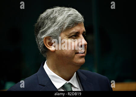 Bruxelles, Belgique. 19 novembre 2018. Président de l'Eurogroupe Mario Centenoattends une réunion des ministres des finances de l'Eurogroupe au siège de l'UE. Alexandros Michailidis/Alamy Live News Banque D'Images