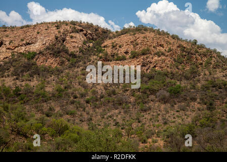 Vredefort, Afrique du Sud, le 19 novembre, 2018. Le paysage à l'intérieur du dôme de Vredefort, vérifié le plus grand cratère d'impact sur la terre, dans l'État libre. Credit : Eva-Lotta Jansson/Alamy Live News Banque D'Images