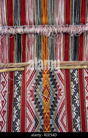 Close up de dessins textiles traditionnelle des Andes. Arequipa, Pérou Banque D'Images