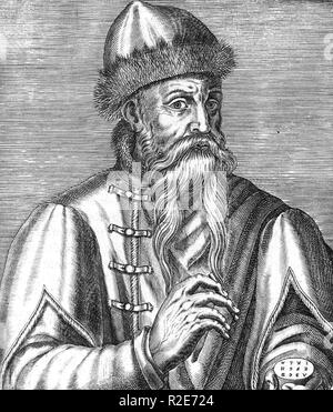 JOHANNES GUTENBERG (1400- 1468 c) Allemand innovateur de type mobile. Banque D'Images