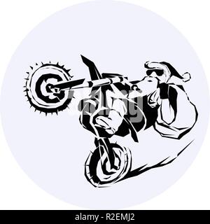 Santa Claus moto bike Ride vector illustration Illustration de Vecteur