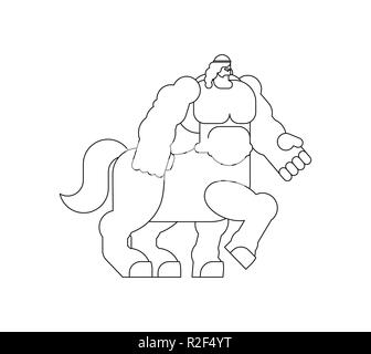 Centaur emblème de style linéaire. mi-homme mi-cheval bête fantastique. Monster pour armoiries. Élément de design de l'héraldique. Illustration de Vecteur