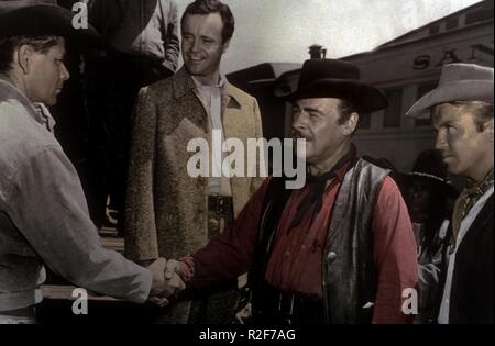 Année : 1958 Cowboy USA Réalisation : Delmer Daves Glenn Ford, Jack Lemmon, Brian Donlevy, Richard Jaeckel, Banque D'Images