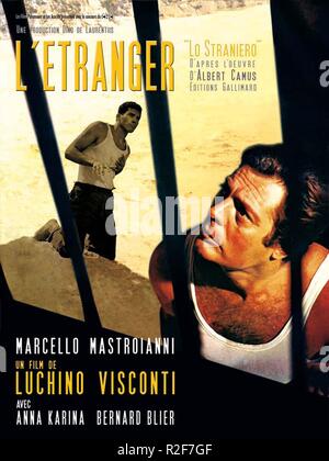 Lo Straniero Année : 1967 Réalisation : Luchino Visconti Marcello Mastroianni Film poster (Fr) Banque D'Images