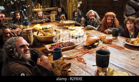 Le Hobbit : la désolation de Smaug Année : 2013 USA / New Zealand Réalisateur : Peter Jackson Mark Hadlow, Jed Brophy, Graham McTavish, Aidan Turner, Dean O'Gorman, Richard Armitage, William Kircher, John Callen, Peter Hambleton, Martin Freeman Banque D'Images