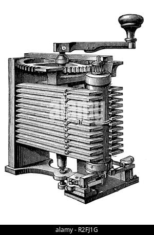 L'amélioration de la reproduction numérique, un Zeigertelegraf produit par Siemens & Halske, à partir d'un tirage original du 19ème siècle Banque D'Images