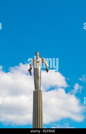 Monument à Youri Gagarine, à partir de 1980, la ploshchad Gagarina, district de Leninsky Prospekt, Gagarinsky, Moscou, Russie Banque D'Images