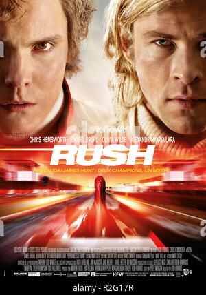 Rush Année : 2013 USA / Allemagne Réalisateur : Ron Howard Daniel Brühl, Chris Hemsworth Film poster (Fr) Banque D'Images