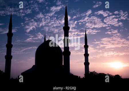 Silhouette de la Mosquée Bleue le matin Banque D'Images