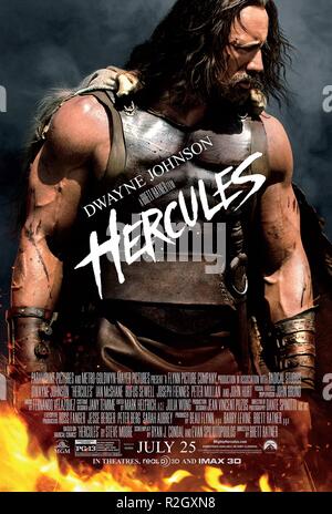 Année : 2014 Hercules USA Réalisateur : Brett Ratner Dwayne Johnson (USA) affiche de film Banque D'Images