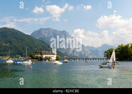 GMUNDEN, Autriche, - août 03, 2018 : Gmunden Schloss Ort ou Schloss Orth dans le lac Traunsee Gmunden en ville. Schloss Ort est un château autrichien trouvés Banque D'Images