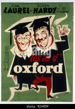 A Chump at Oxford Année : 1940 USA Réalisation : Alfred J. Goulding Stan Laurel , Oliver Hardy affiche de film (fr) Banque D'Images