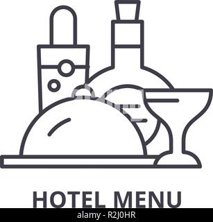 L'icône de la ligne du menu de l'hôtel concept. Menu vector illustration linéaire de l'hôtel, un symbole, d'un signe Illustration de Vecteur