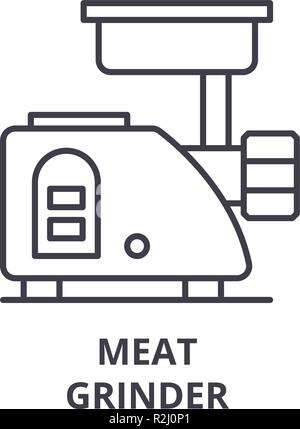 Hachoir à viande icône ligne concept. Hachoir à viande vector illustration linéaire, symbole, d'un signe Illustration de Vecteur