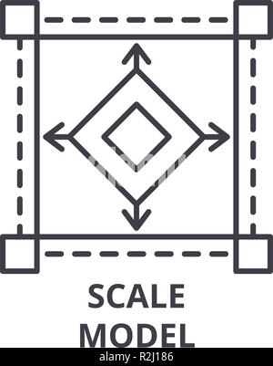 L'icône de la ligne du modèle échelle concept. Modèle à l'échelle linéaire vector illustration, symbole, d'un signe Illustration de Vecteur