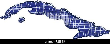 Carte de Cuba de couleur Illustration de Vecteur