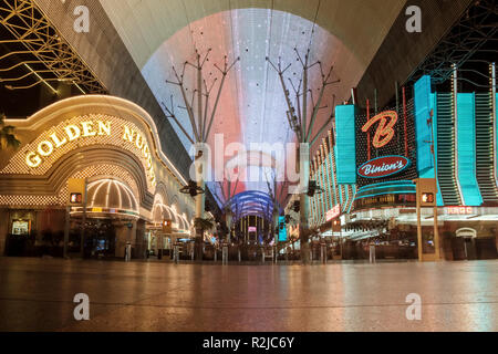 Las Vegas, Nevada. Fremont Street, Golden Nugget et Binion's Casinos. Banque D'Images