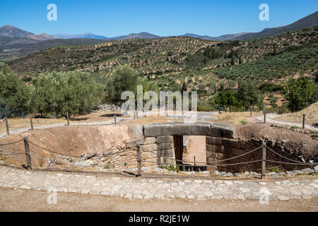 Mycènes tombe, tombe cercle. Mycènes est un site archéologique en Grèce. Banque D'Images