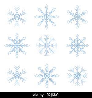 Flocons lumineux jeu hiver isolé sur fond blanc vector illustration EPS10 Illustration de Vecteur