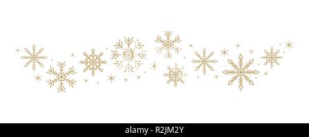 Flocons et étoiles border isolé sur fond blanc vector illustration EPS10 Illustration de Vecteur