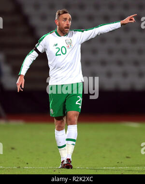 République d'Irlande est Richard Keogh durant l'UEFA Ligue des Nations Unies, Groupe B4 match au parc, Ceres Aarhus. Banque D'Images