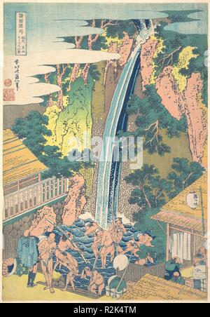 Roben Cascade à Oyama dans la province de Sagami (Oyama Soshu Roben no taki), de la série une visite de cascades des différentes provinces (Shokoku taki say yes). Artiste : Katsushika Hokusai (Japonais, Tokyo (EDO) 1760-1849 Tokyo (EDO)). Culture : le Japon. Dimensions : 14 3/4 x 10 1/4 in. (37,5 x 26 cm). Date : ca. 1827. Musée : Metropolitan Museum of Art, New York, USA. Banque D'Images