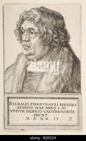 Willibald Pirckheimer. Artiste : Albrecht Dürer (Nuremberg, Allemagne Nuremberg 1471-1528). Sitter : Portrait de Willibald Pirckheimer (allemand, Eichstätt 1470-1530 Nuremberg). Date : 1524. Musée : Metropolitan Museum of Art, New York, USA. Banque D'Images