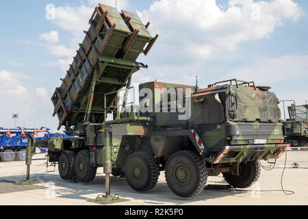 WUNSTORF, ALLEMAGNE - Jun 9, 2018 militaires de l'armée allemande : MIM-104 Patriot mobile un missile sol-air SAM système. Banque D'Images